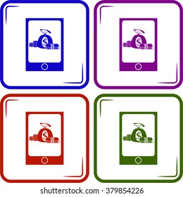 Money in the tablet icon.