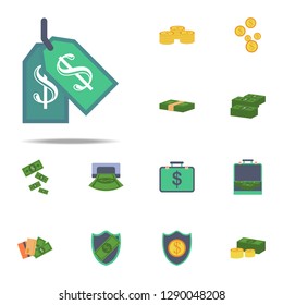 money tag colored icon. Banking icons universal set for web and mobile