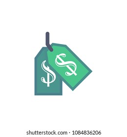 money tag colored icon. Element of bankings for mobile concept and web apps. Detailed money tag colored icon can be used for web and mobile. Premium icon on white background