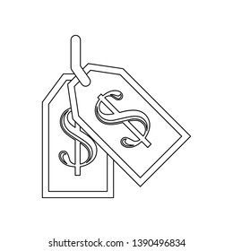 money tag icon. Element of banking for mobile concept and web apps icon. Outline, thin line icon for website design and development, app development