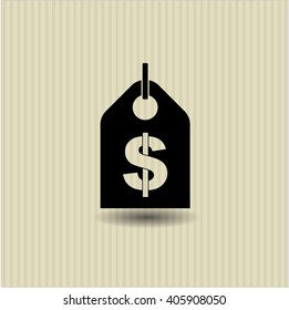 Icono o símbolo de la etiqueta de dinero
