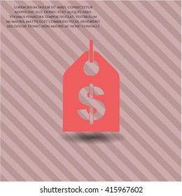 money tag icon vector symbol flat eps jpg app web concept