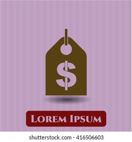 money tag icon vector symbol flat eps jpg app web concept