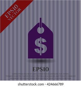 símbolo del icono de la etiqueta de dinero símbolo del vector de pantalla plana eps jpg aplicación web