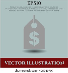 money tag icon vector symbol flat eps jpg app web concept