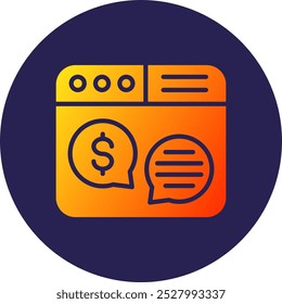 Money Talk Glyph Circle Gradient Icon