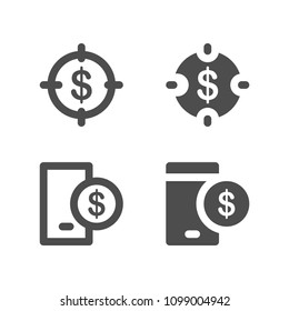 money target and online payment vector icon