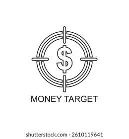money target outline icon , business outline icon