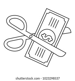 Money for tax icon. Outline illustration of money for tax vector icon for web