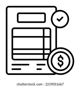 Money tax rate, Financial interest, Premium quality vector illustration concept. line icon symbol.