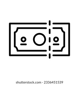Money tax withholding related icon, useful as a symbol of tax use. Editable black outline vector illustration.