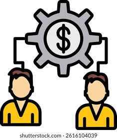 Money Team Connect Line Filled Vector Icon Design