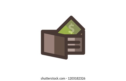 Money Template Filled Line Icon Isolated