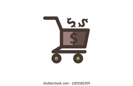 Money Template Filled Line Icon Isolated