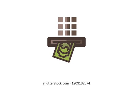 Money Template Filled Line Icon Isolated
