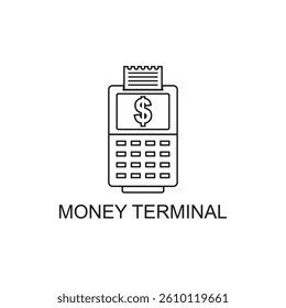 money terminal outline icon , payment outline icon