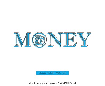 Money text icon design, Money text logo, Money text icon, modern Idea and Concept Vector illustration Business Info graphic template with icon,arrow,world