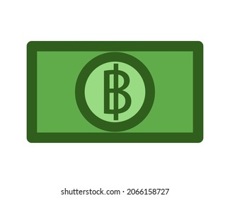 Money Thai baht icon. Thai baht banknote. Vector illustration.