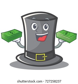 With money Thanksgiving hat character cartoon