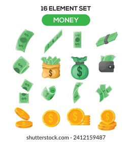 Money theme set element illustration
