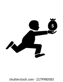 Money Thief Icon Vector Illustration Logo Template