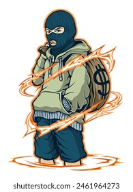 money thief illustration design vector