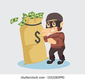 the money thief monkey vector illustration