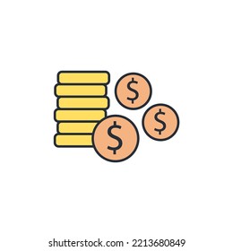 money thin line icons. Vector illustration isolated on white. Editable stroke