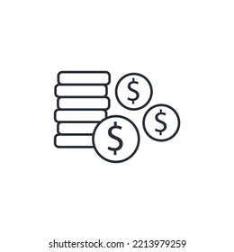 money thin line icons. Vector illustration isolated on white. Editable stroke
