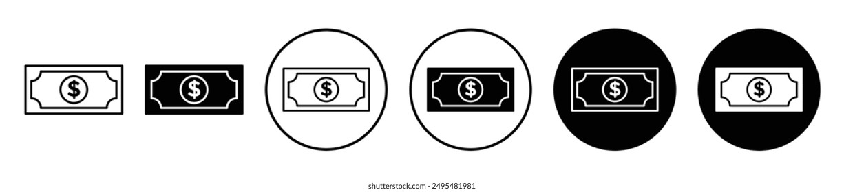 Money thin line vector icon set.