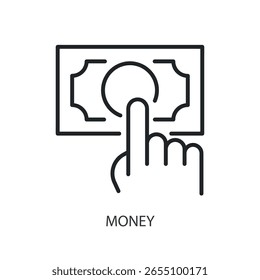 Money thin line vector icons.