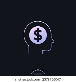money thinking icon with a gradient