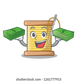 With money thread bobbin isolated on a mascot