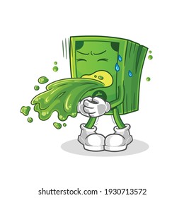 money throw up cartoon. cartoon mascot vector