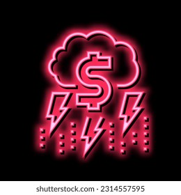 money thunder and lightning neon light sign vector. money thunder and lightning sign. isolated symbol illustration