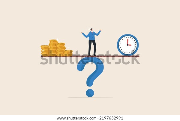 Money Time Balance Balance Between Time Stock Vector (Royalty Free ...