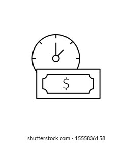 Money, time, clock icon. Simple line, outline vector of icons for ui and ux, website or mobile application