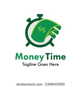 Ilustración del logotipo de diseño en tiempo de dinero