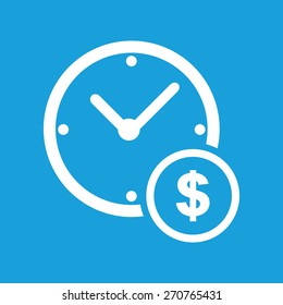 Money Time Icon. Earn Time Icon Blue Isolated Vector Illustration