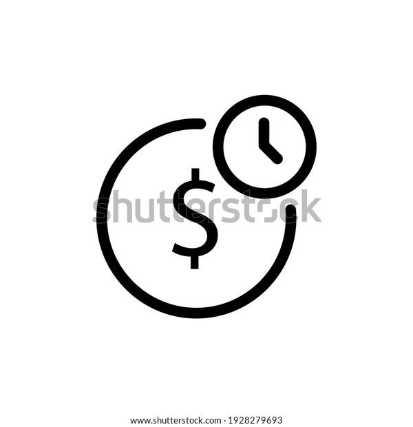 Money and time icon. Finance,
business, planning, investment symbol. Vector
illustration