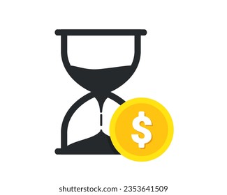 Icono de tiempo de dinero. Vector de ilustración