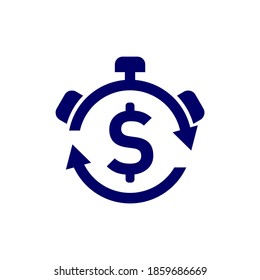 Plantilla vectorial de diseño del logotipo de Money Time, concepto de diseño del logotipo de la empresa, símbolo de icono