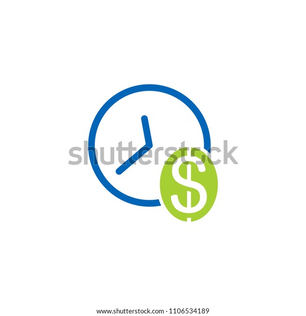 Money Time Logo Icon Design Stock Vector (Royalty Free) 1106534189 ...