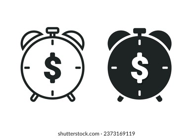 Símbolo de tiempo de dinero. Vector de ilustración