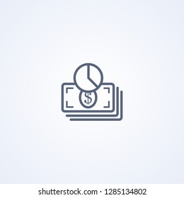 Money time, vector best gray line icon on white background, EPS 10
