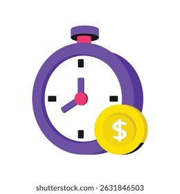 Money Time Vector style icon. Eps 10 file