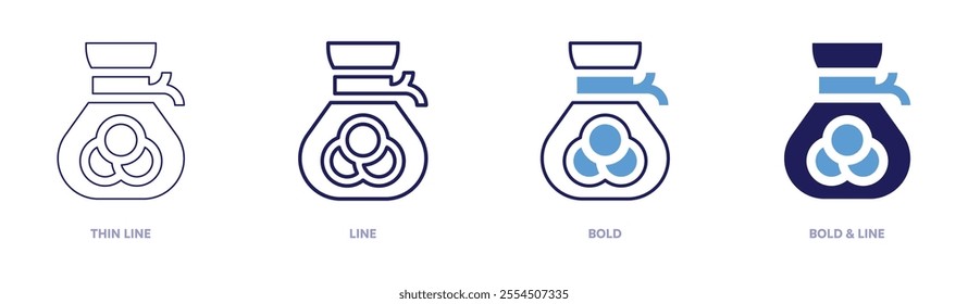 Money tip icon in 4 different styles. Thin Line, Line, Bold, and Bold Line. Duotone style. Editable stroke.