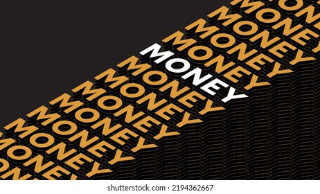 Money Title Typescript, Trade 3D Typographic Text Ordering, Auxiliary Graphic Element, Moneys