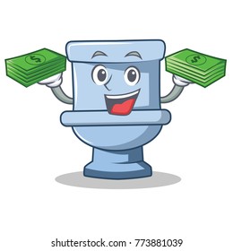 With money toilet character cartoon style