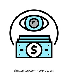 money tracking color icon vector. money tracking sign. isolated symbol illustration